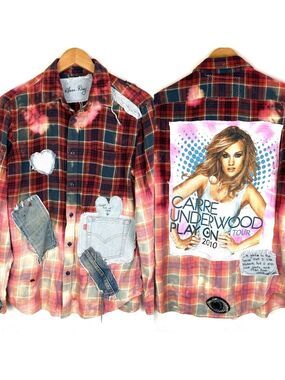RARE Anna Dray Custom Handmade Mixed Media Carrie Underwood VTG Flannel medium